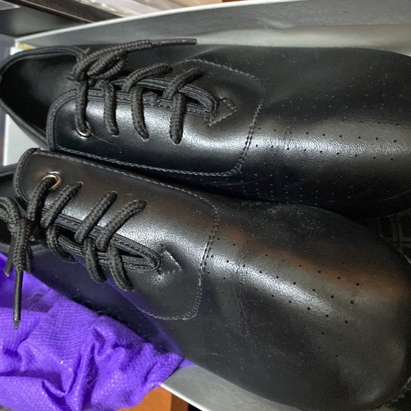 Dance Ballroom Practice Heel Womens Shoe Size 7 Black Tie used gently wedding - Picture 2 of 9